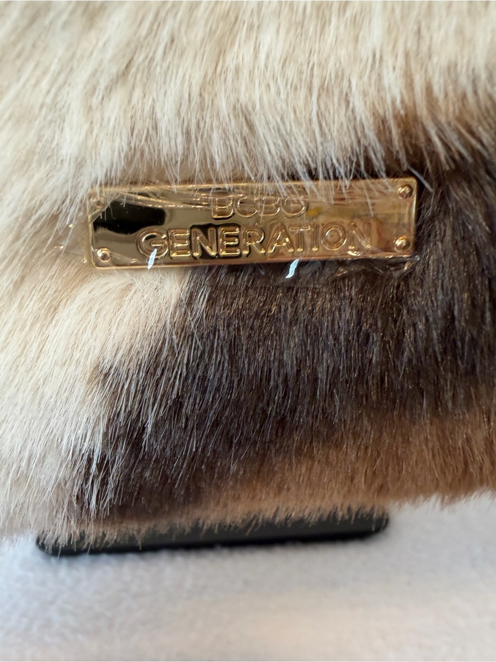 BCBG Generation Faux Fur Cow Print Hobo Bag!! - Picture 6 of 6